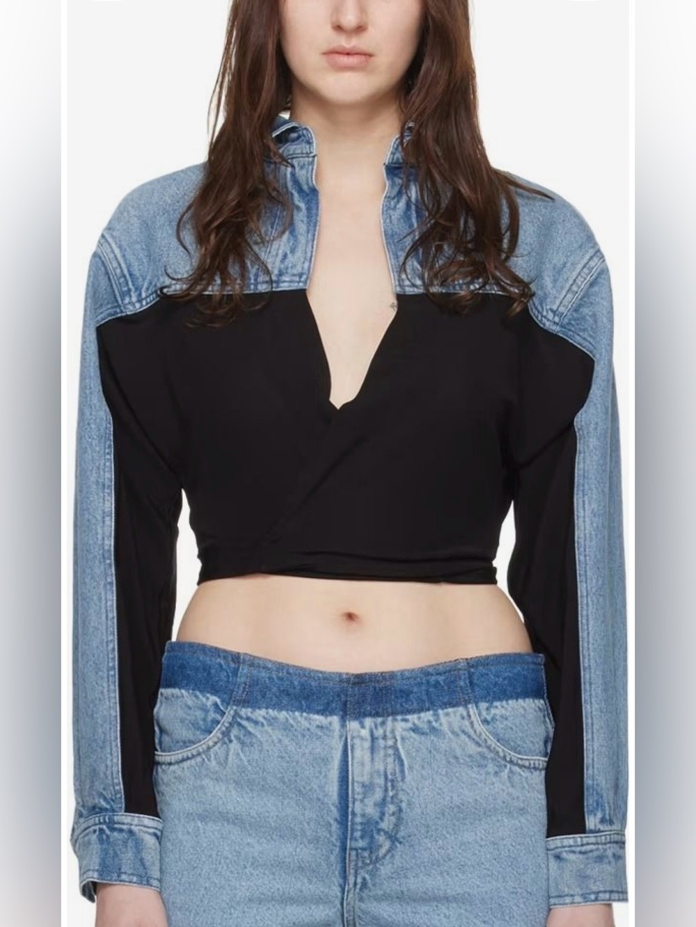 Christopher Esber denim/black wrap shirt. Size M. Worn ONLY ONCE! As good as NEW